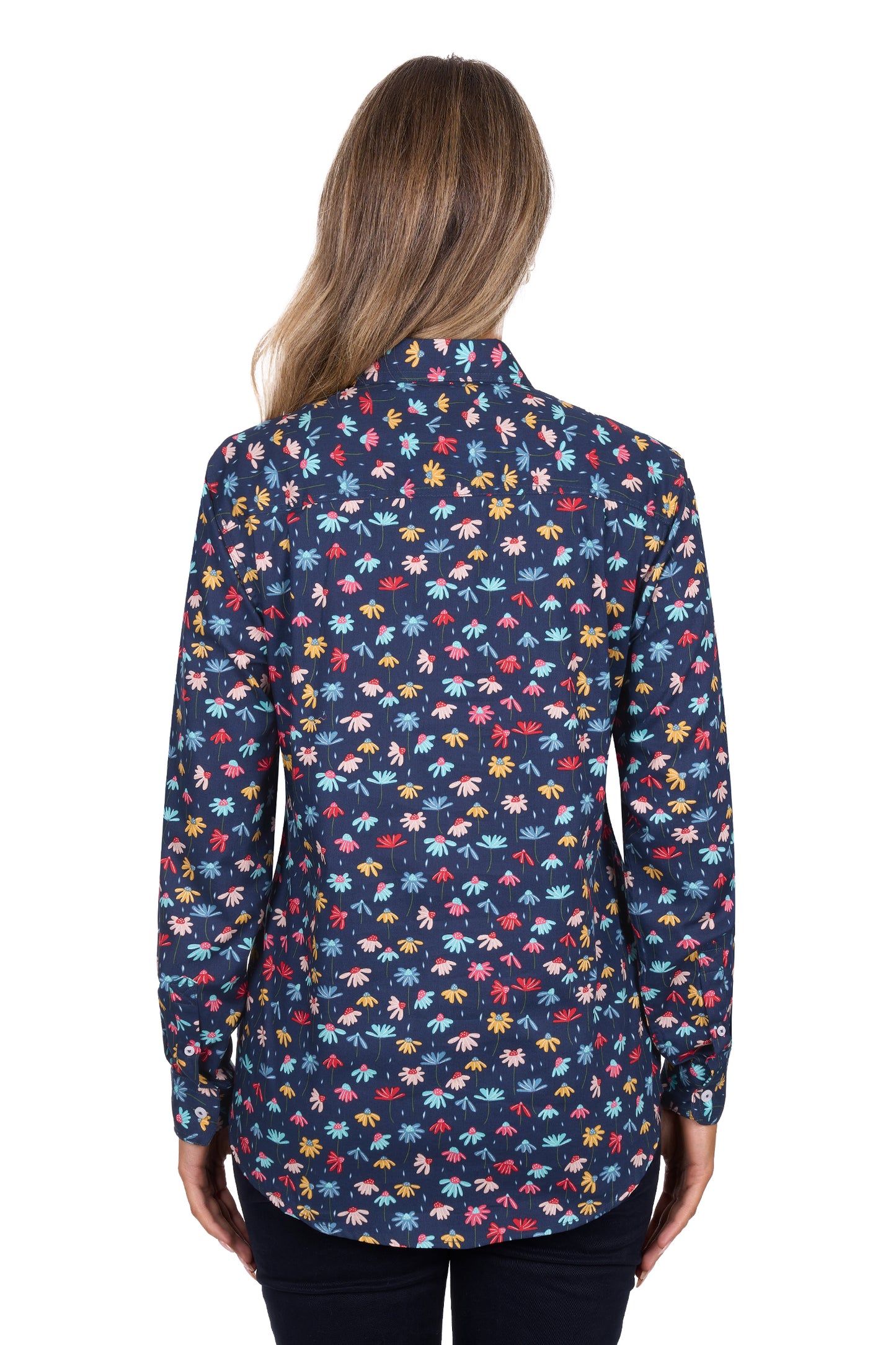 Hard Slog Women's Tori 1/2 Plkt Ls Shirt - Navy