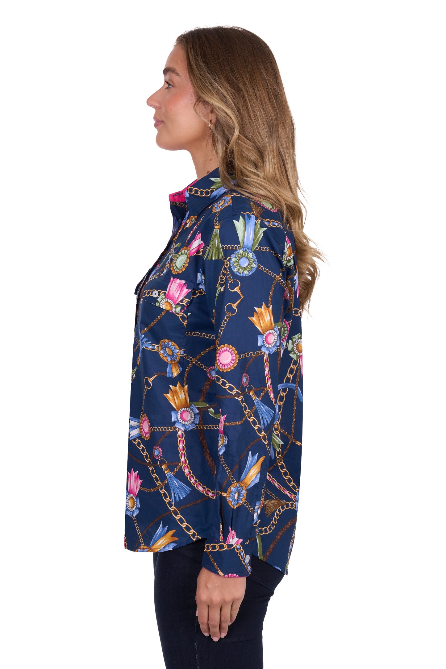 Hard Slog Women's Jolie Full Plkt Ls Shirt - Navy