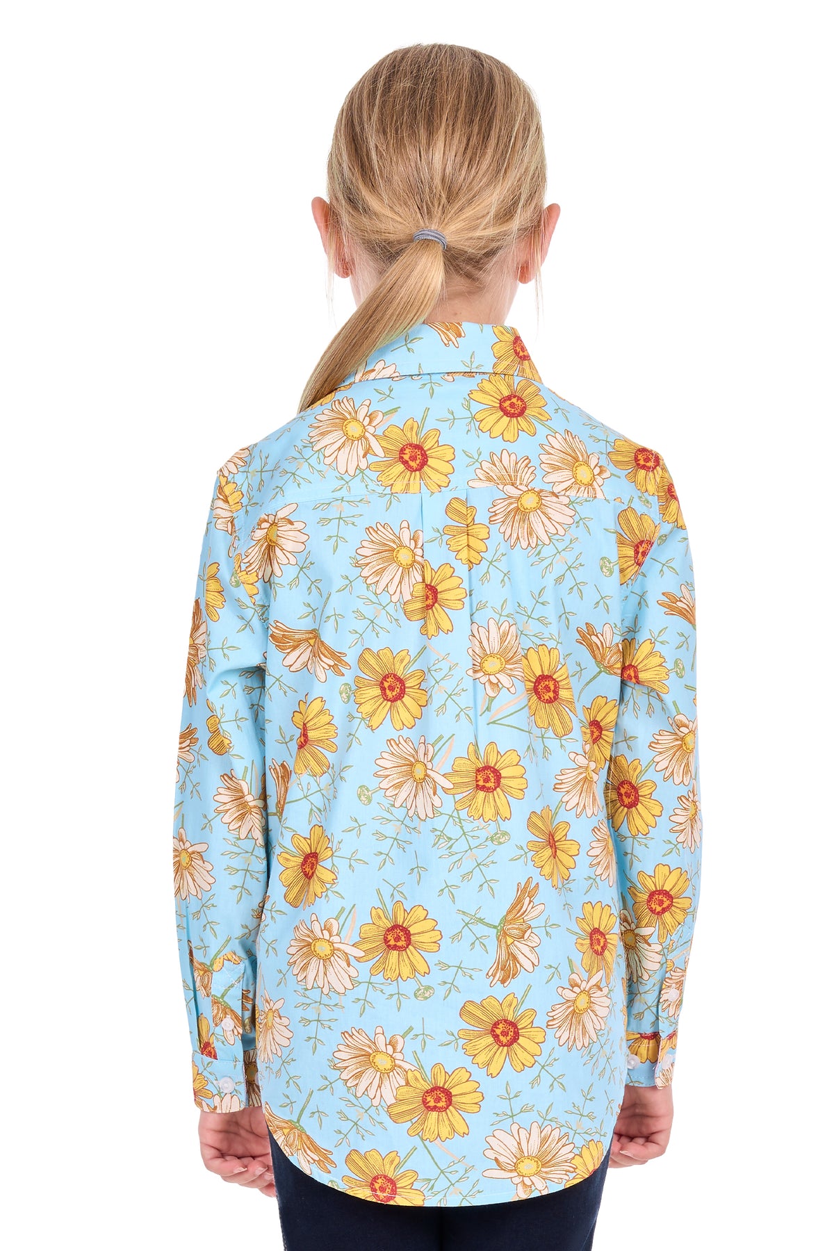 Hard Slog Kids’ Sunday Half-Placket Long Sleeve Shirt – Blue/Yellow