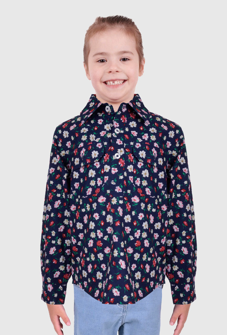 HARDSLOG GIRLS STEPHANIE HALF PLACKET L/S SHIRT