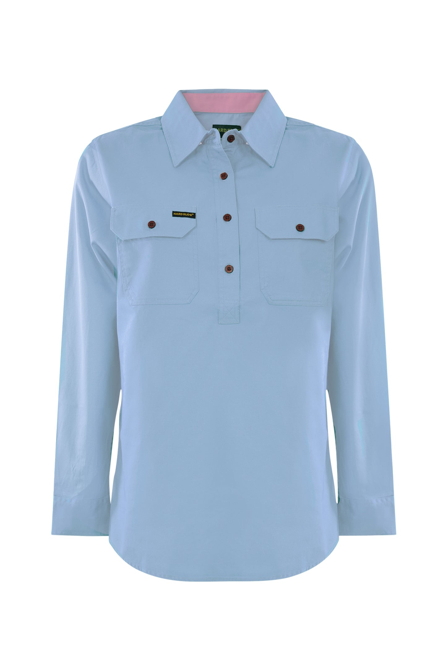 Hard Slog Women's Half Placket Light Cotton Pastel Shirt