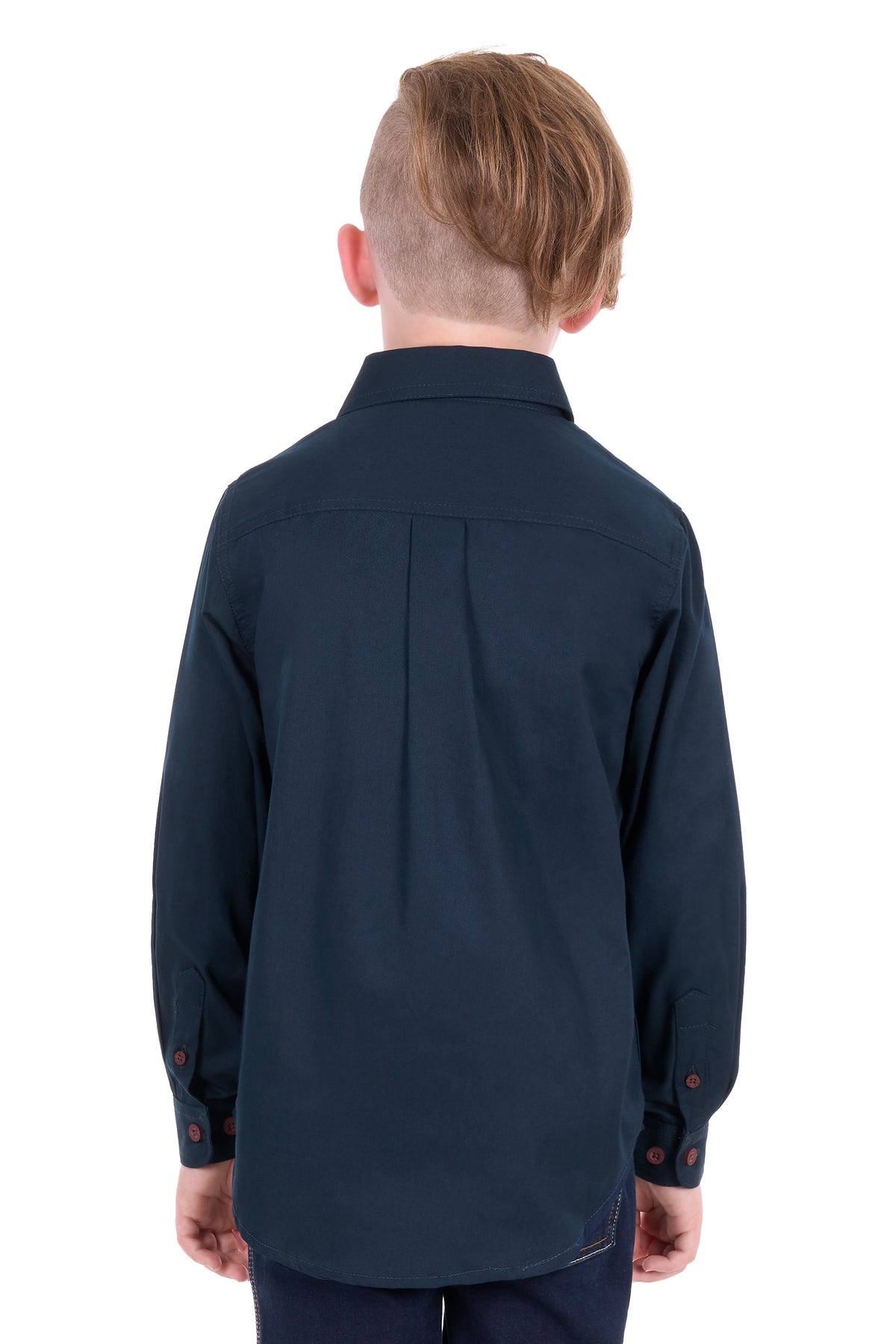 Hard Slog Kids Half Placket Light Cotton Shirt - Dark Navy
