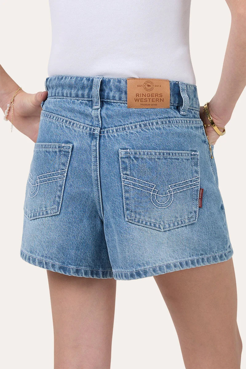 Ringers Western Hannah Girls Denim Shorts - Light Blue