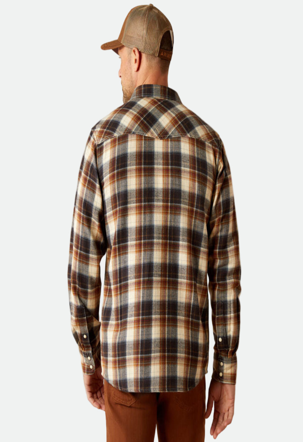 Ariat Men's Harford Retro Fit Shirt - Black/Brown Plaid