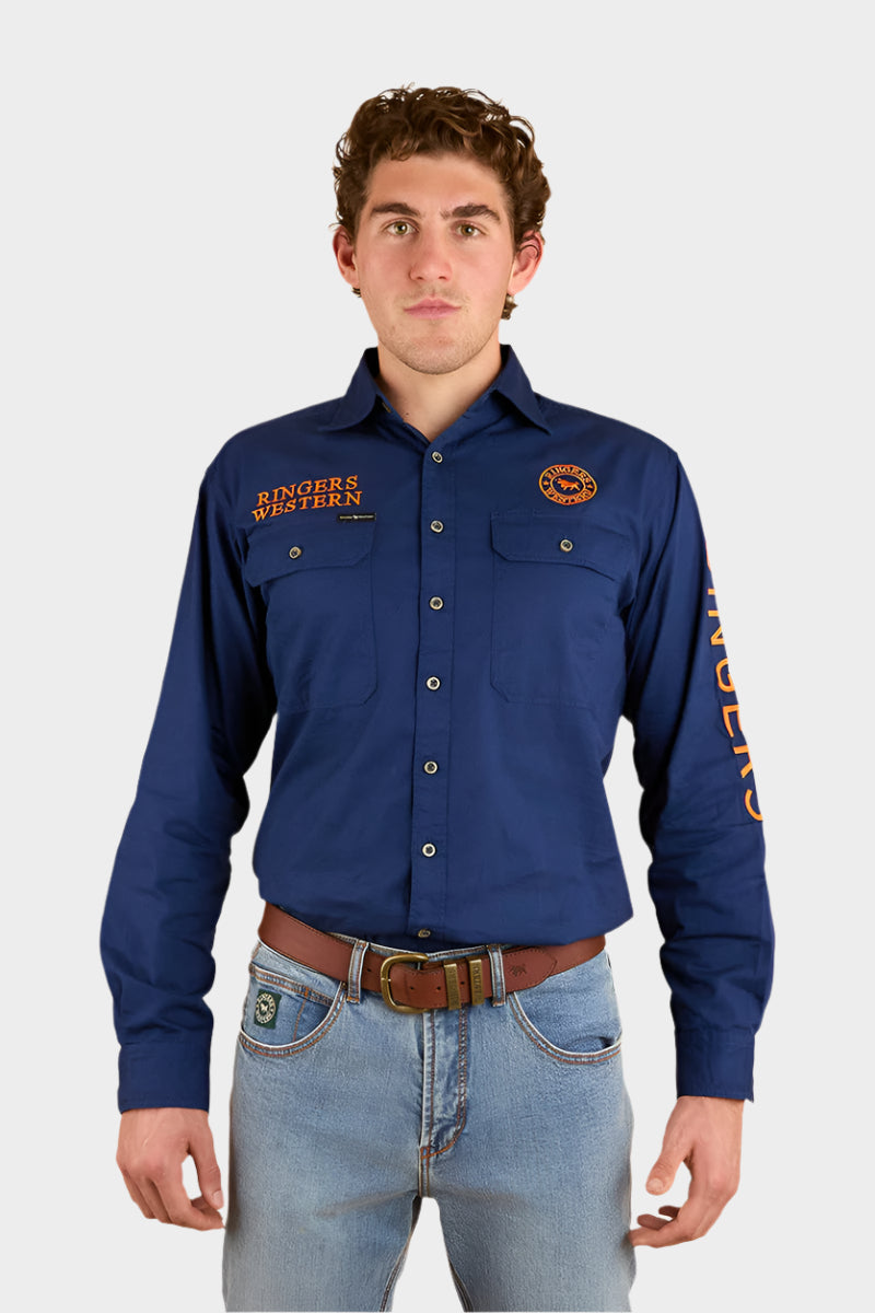 RINGERS WESTERN HAWKEYE MENS FULL BUTTON WORK SHIRT