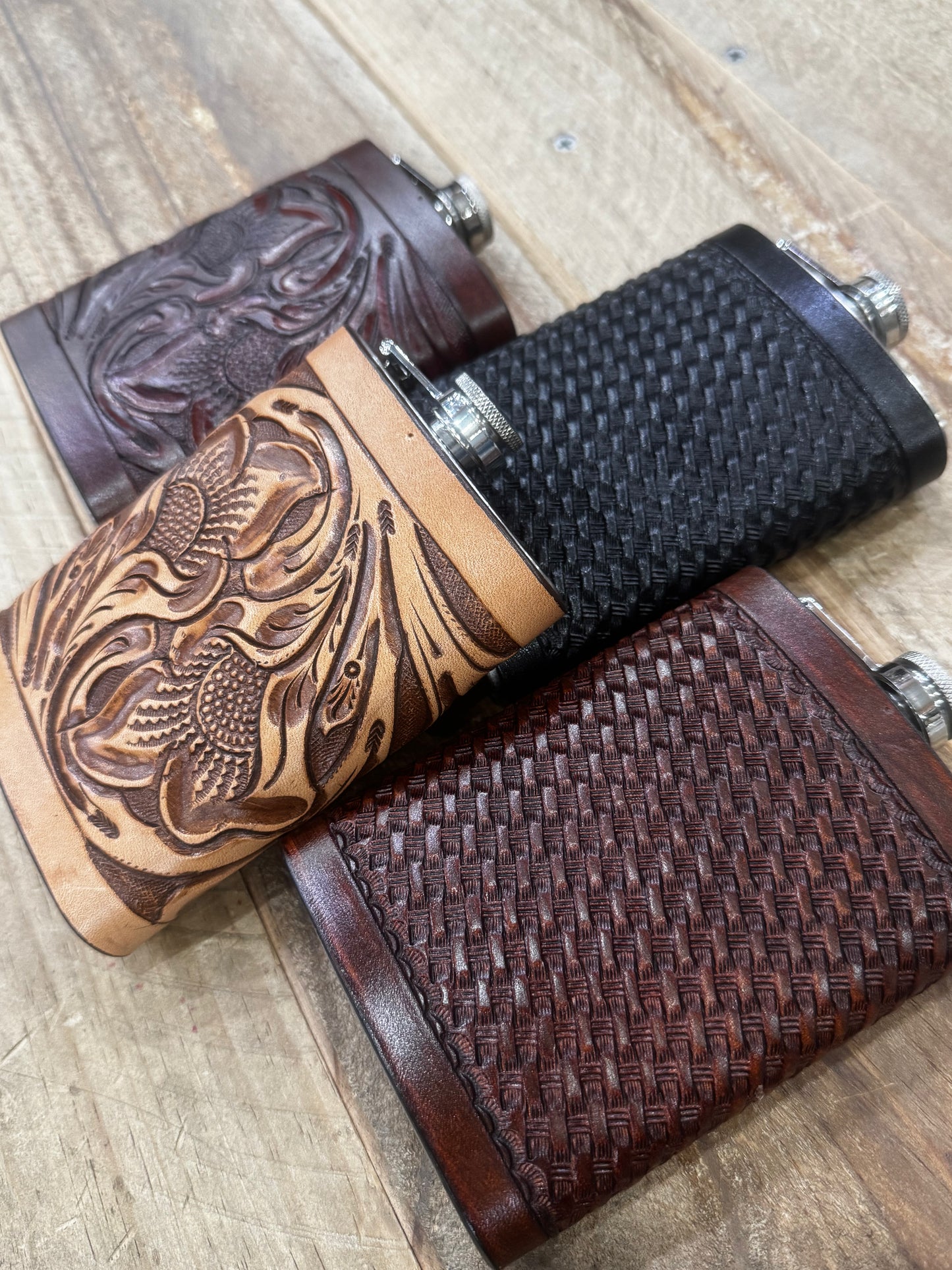 Austin Accent Flash Basket Weave Leather - Floral Design