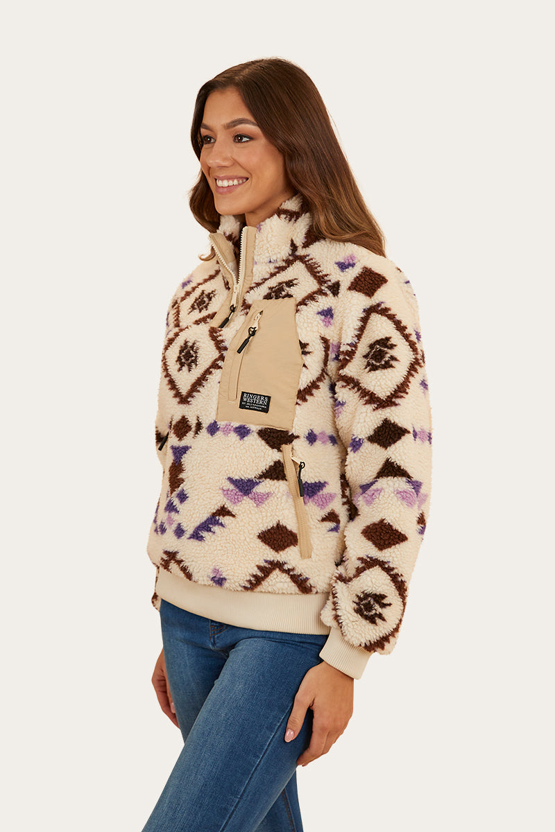 Ringers Western Women's Rosanna 1/4 Zip Crew (Off White)