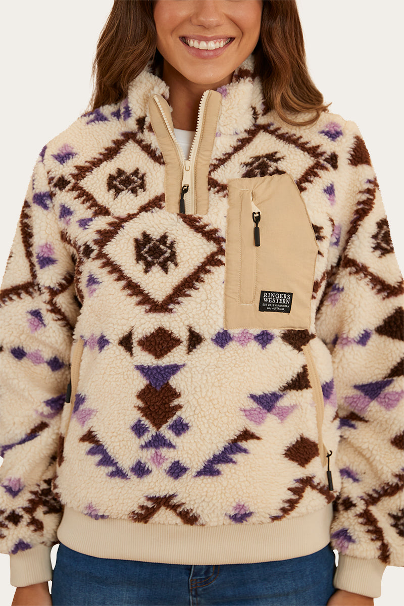 Ringers Western Women's Rosanna 1/4 Zip Crew (Off White)