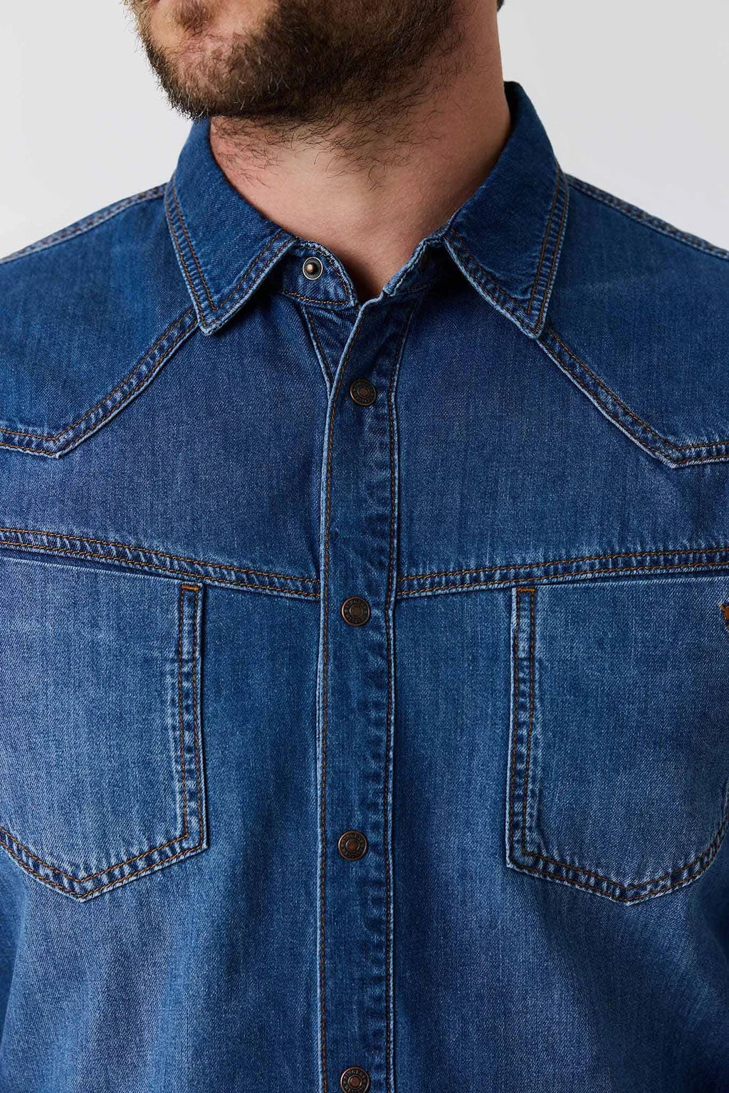 Ringers Western Jerome Men’s Denim Western Shirt - Classic Blue