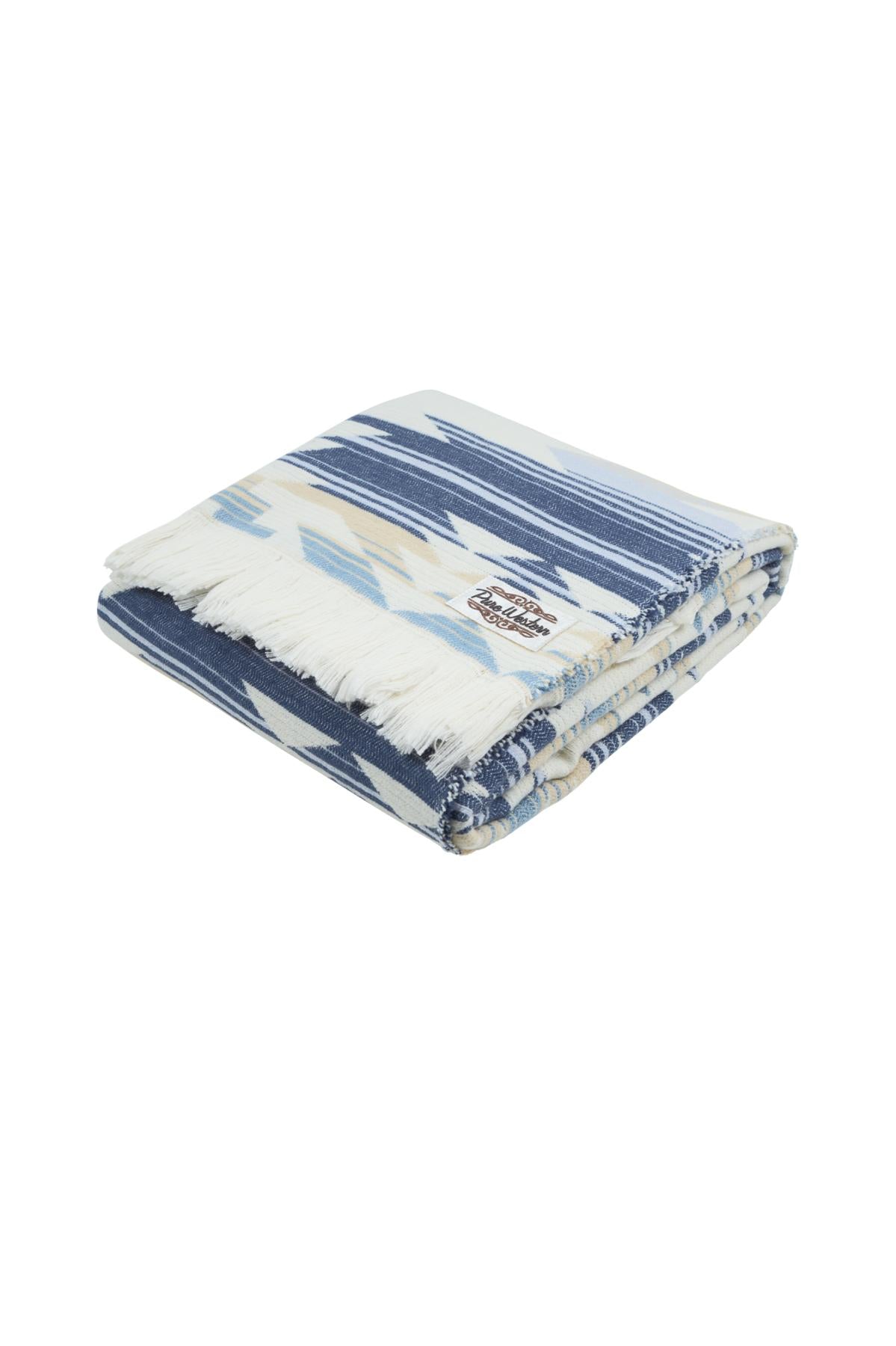 Pure Western Jessa Throw Rug - NATURAL/BLUE