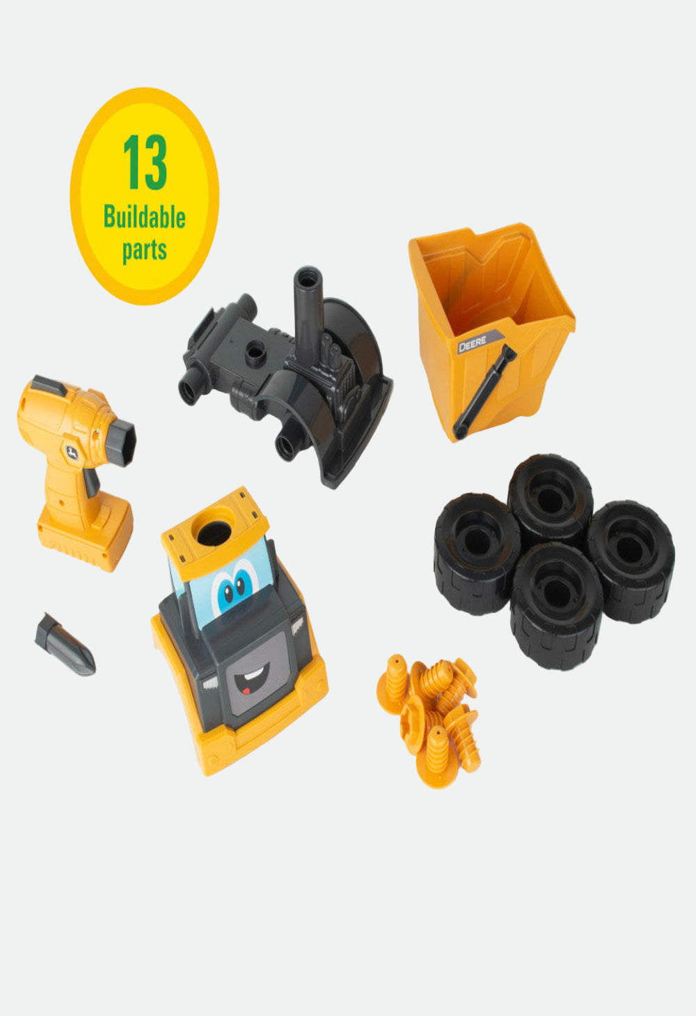 John Deere Build-A-Buddy™ Yellow Dump Truck 2-in-1 Toy with Toy Drill
