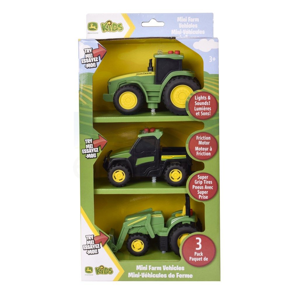 John Deere Lights & Sound Mini Tractors 3 Pack