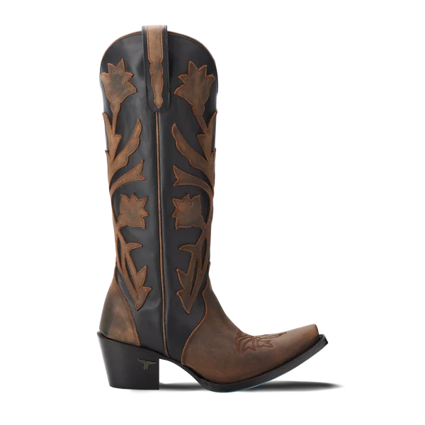 Lane Boots Jet Black & Burnt Caramel