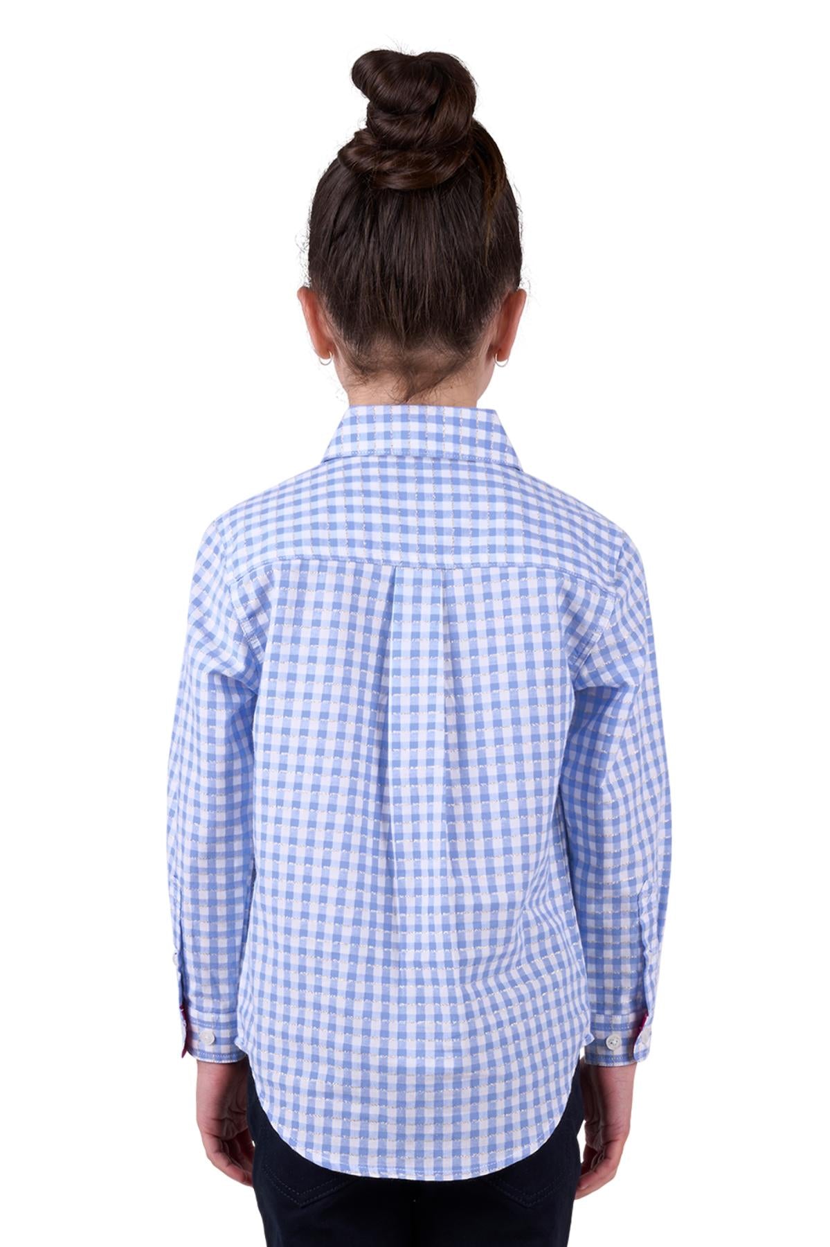 Hard Slog Kid’s Rux Half Placket Long Sleeve Shirt - BLUE