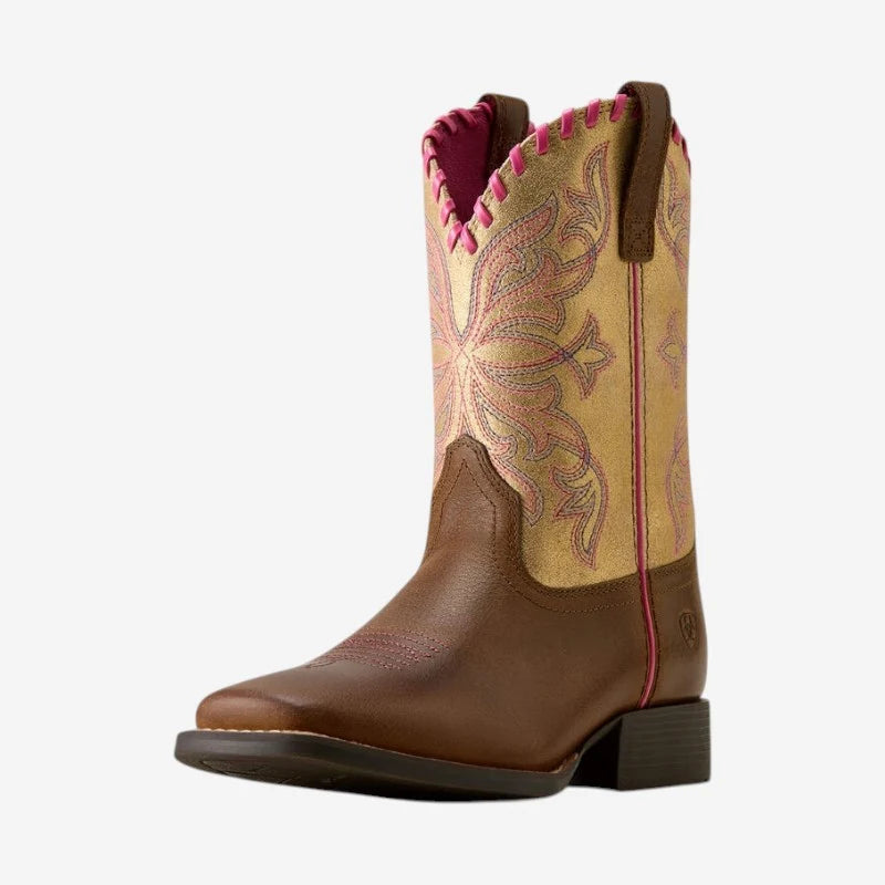 Ariat Kids' Sundown Western Boots - Georgia Clay/Royal Gold Metallic