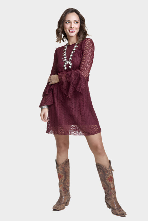 Wrangler Vintage Lace Ruffle Dress