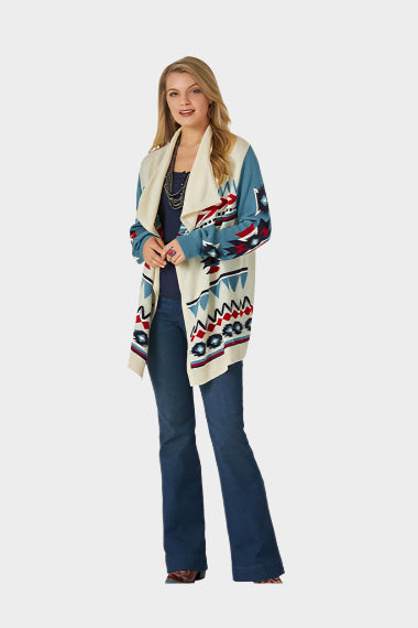 Wrangler Women's Aztec Draped Cardigan