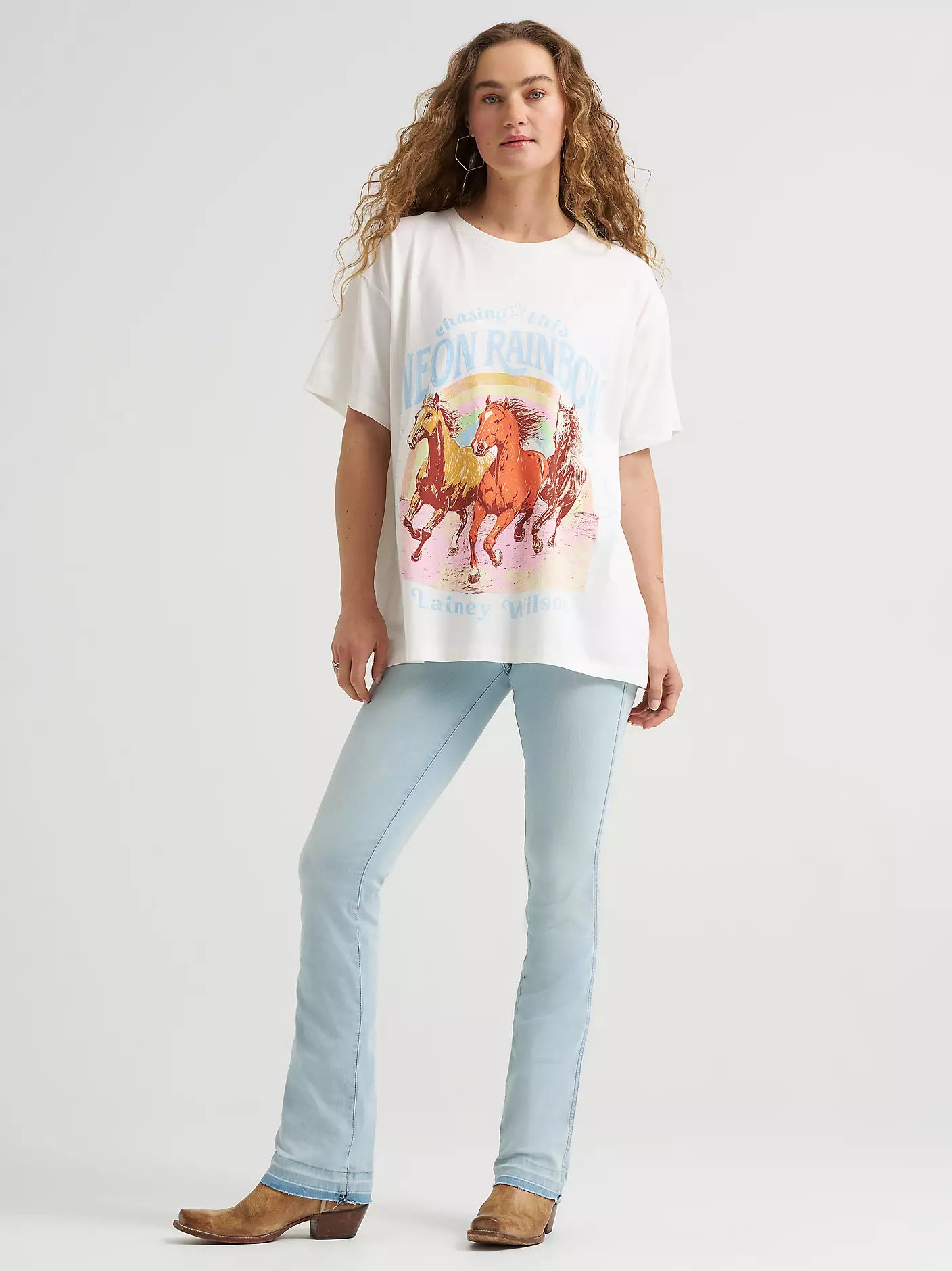 Wrangler Women's Lainey Wilson x Neon Rainbow Girlfriend Tee