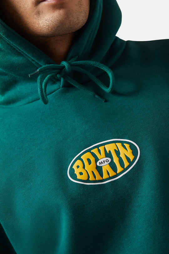 Brixton Men's Largo Hoodie - Deep Emerald