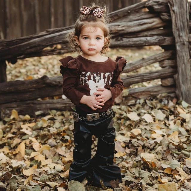 Shea Baby Leopard Howdy Long Sleeve Graphic Shirt