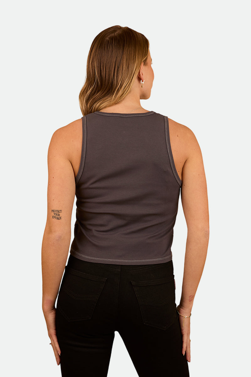 Ringers Western Women's Lets Horse Around Rib Tank - Washed Black