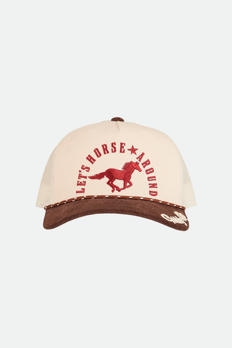 Ringers Western Lets Horse Around Trucker Cap - Off White/ Chocolate