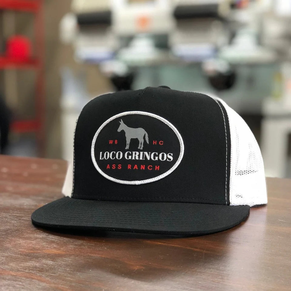 Whiskey Bent Hat Co. Loco Gringos Trucker - Black/White