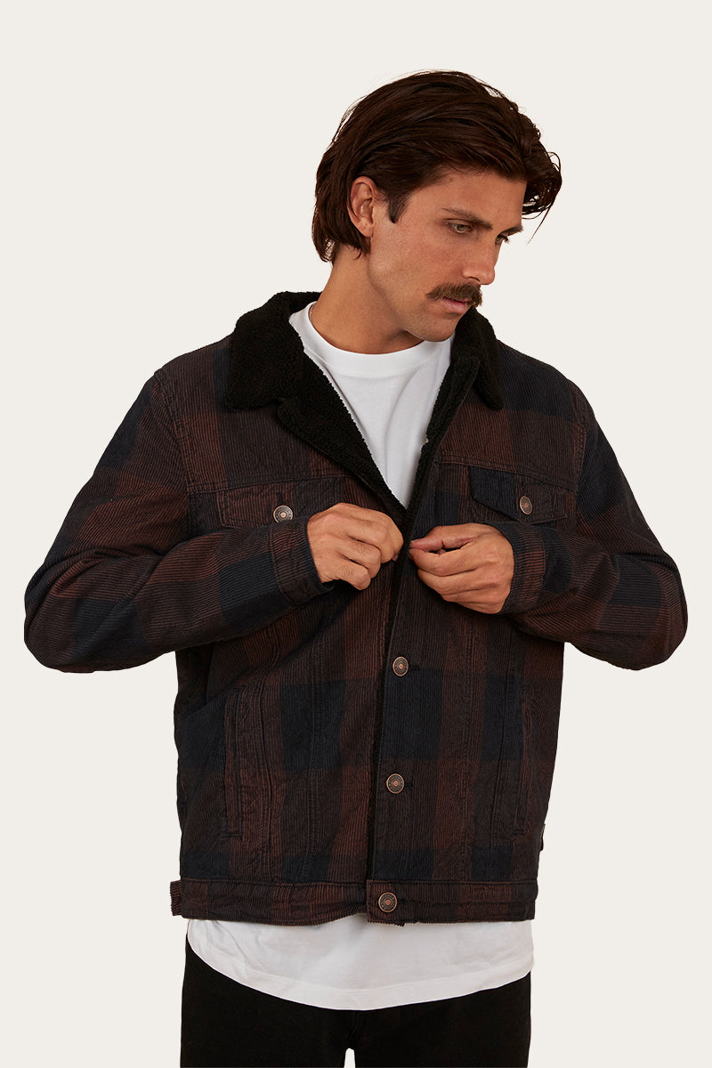 RINGERS WESTERN MILAWA MENS CORDUROY JACKET - DARK OAK