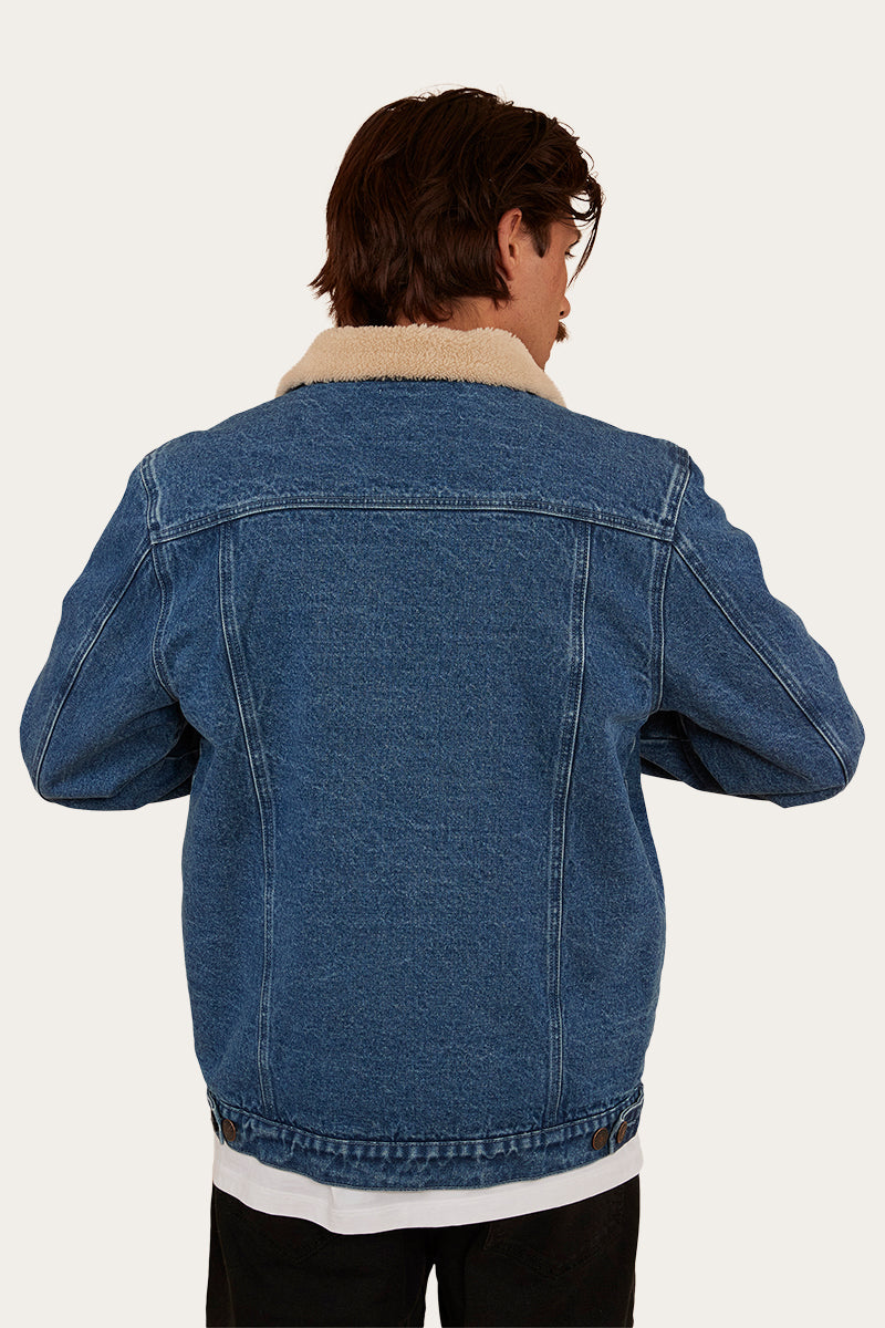 RINGERS WESTERN MILAWA MENS JACKET - MID WASH BLUE