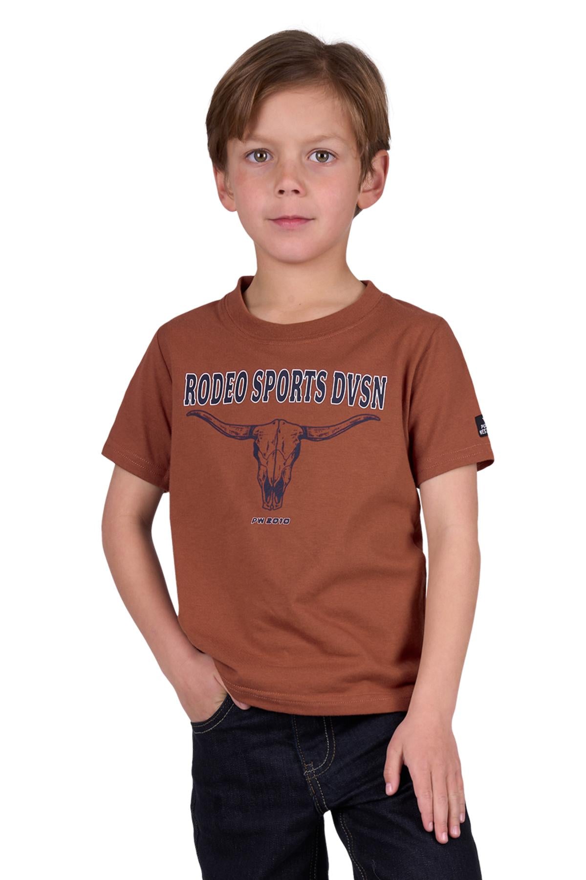 Pure Western Boy’s Mack Short Sleeve Tee - Rust
