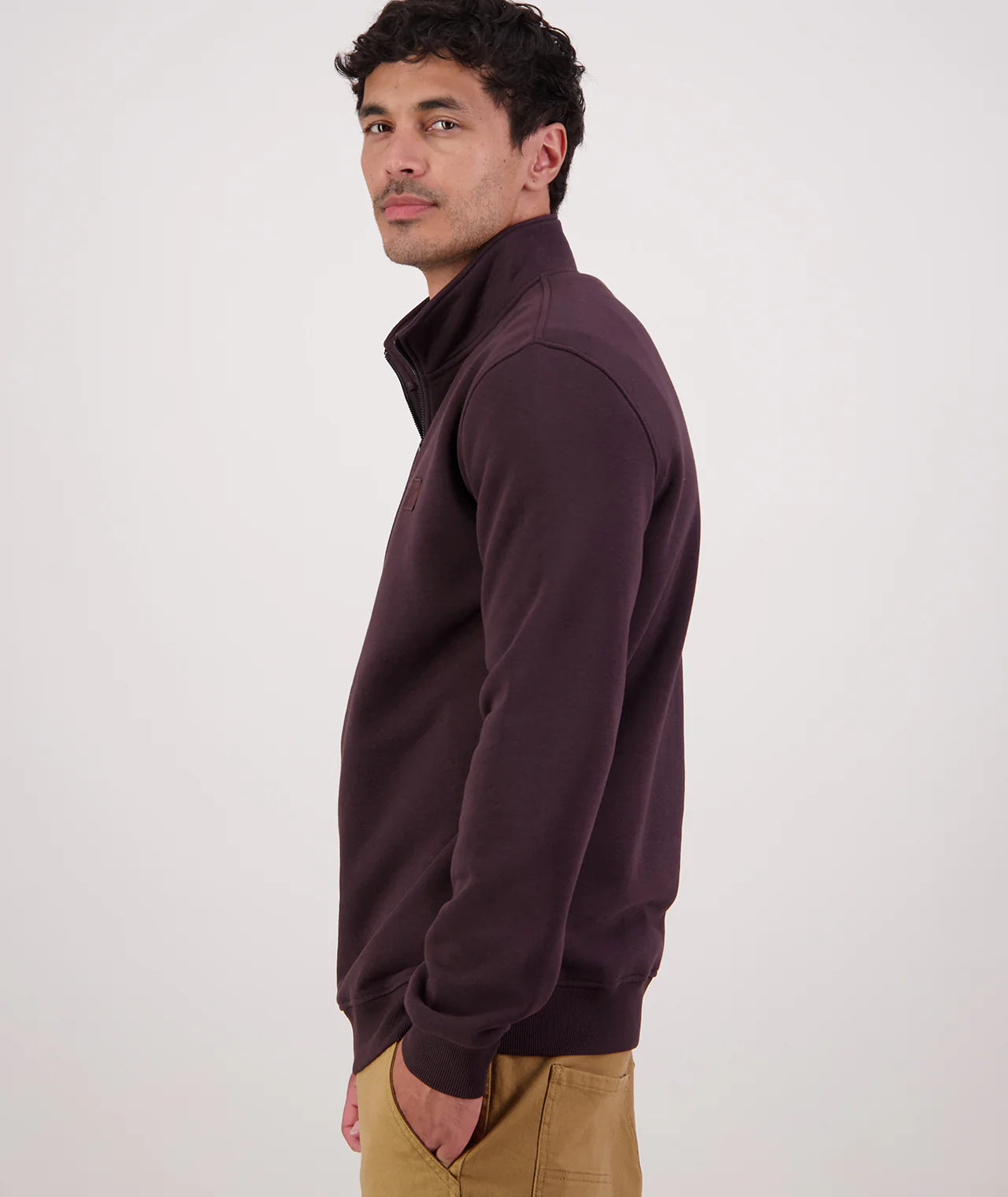 Swanndri Men's Fundamentals Quarter Zip Sweatshirt - Espresso