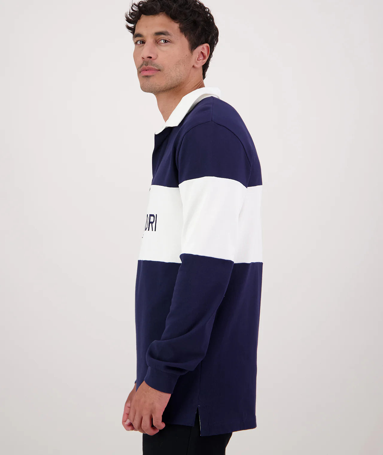Swanndri Men's Leeston Long Sleeve Rugby Top - Navy/White