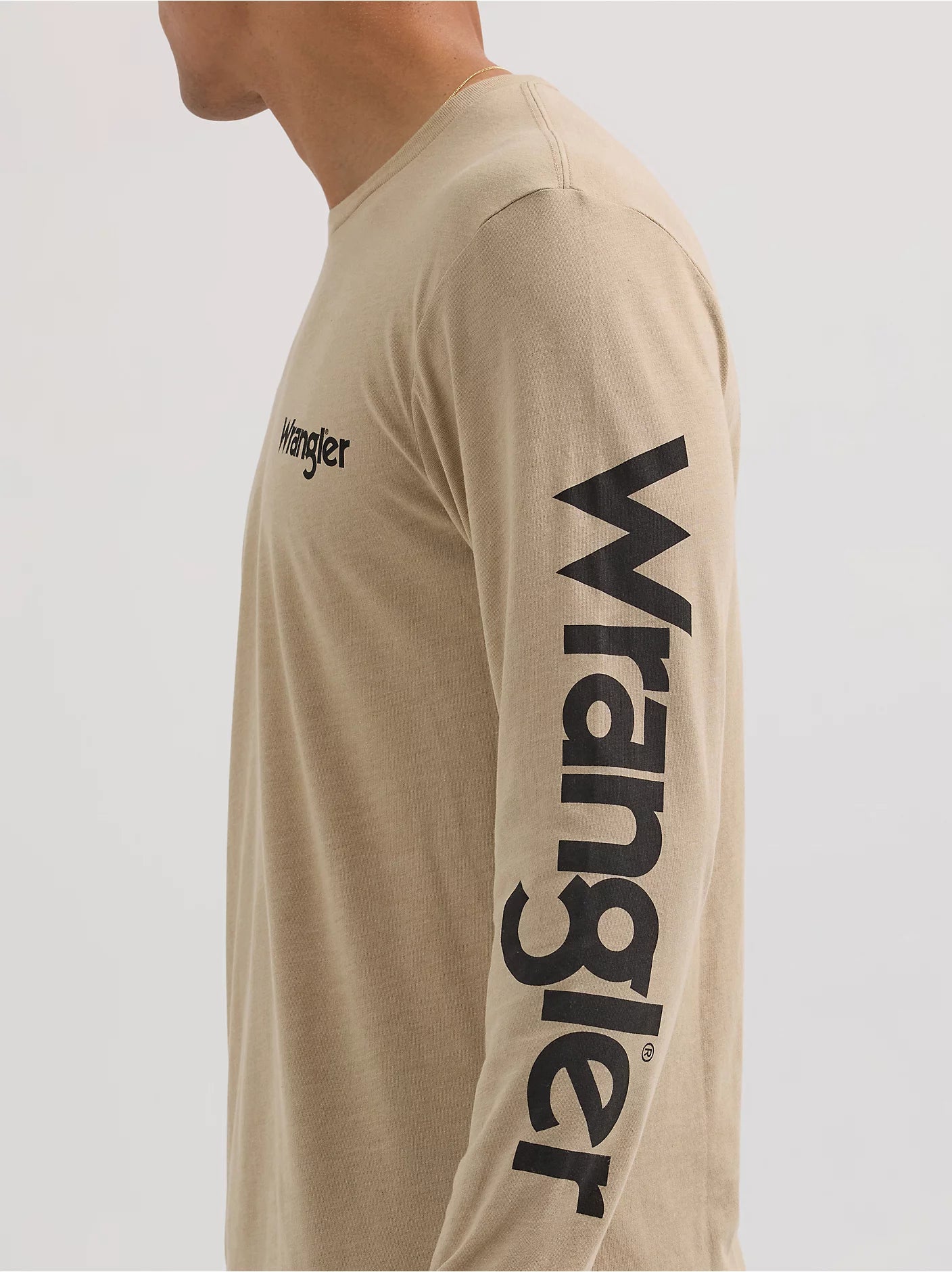 Wrangler Men's Long Sleeve Truck Back Graphic T-Shirt - Trench Coat Heather