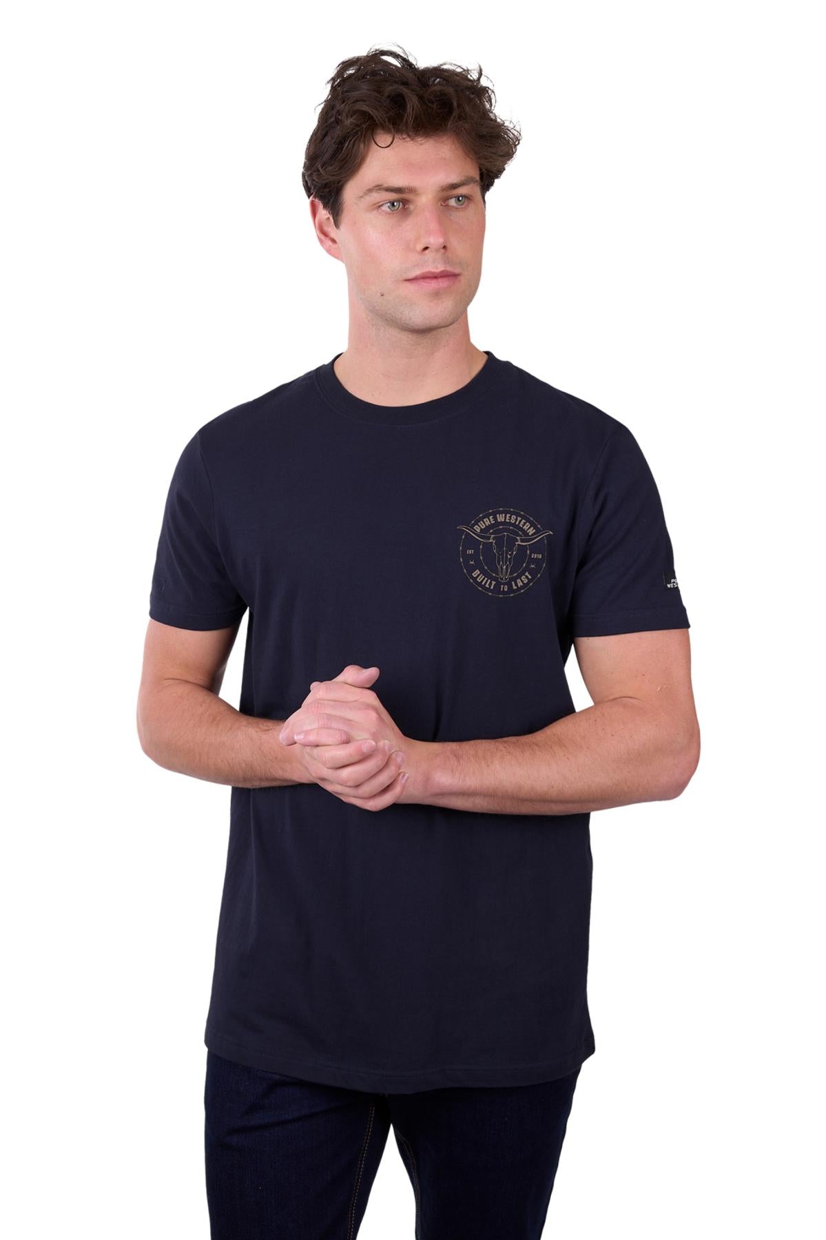 Pure Western Men’s Walker Short Sleeve Tee - Navy