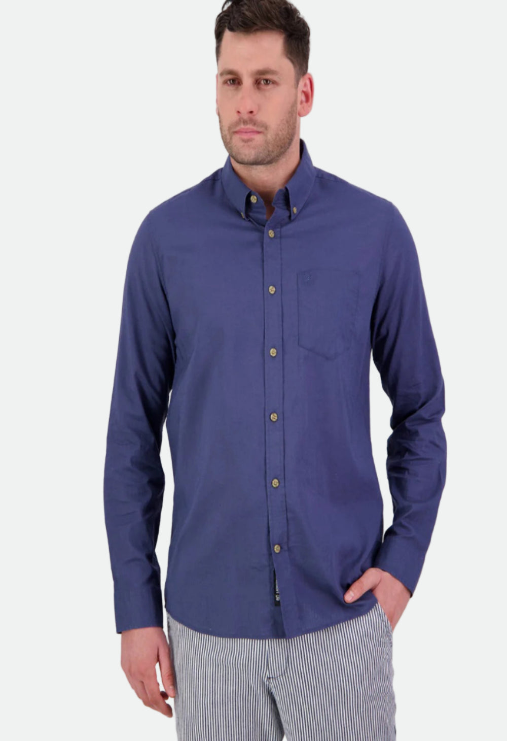 Swanndri Men's Ward Long Sleeve Shirt - Indigo