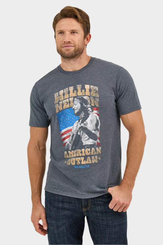 Wrangler Men's Willie Nelson Concert T-Shirt - Grey