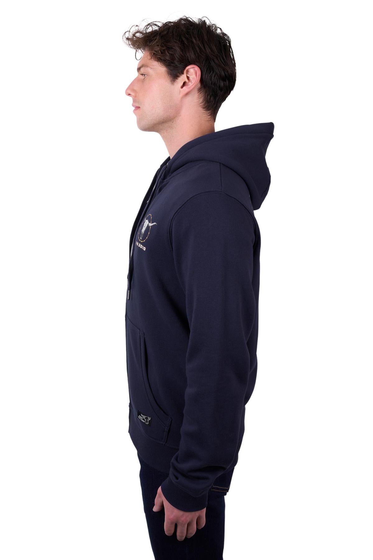 Pure Western Mens Carl Zip Up Hoodie - Navy
