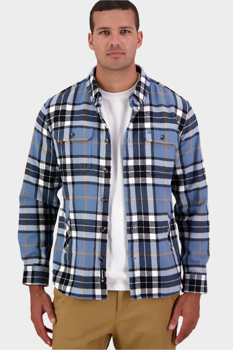 Swanndri Men's Crofton Long Sleeve Shirt - Oceanview/Black Check