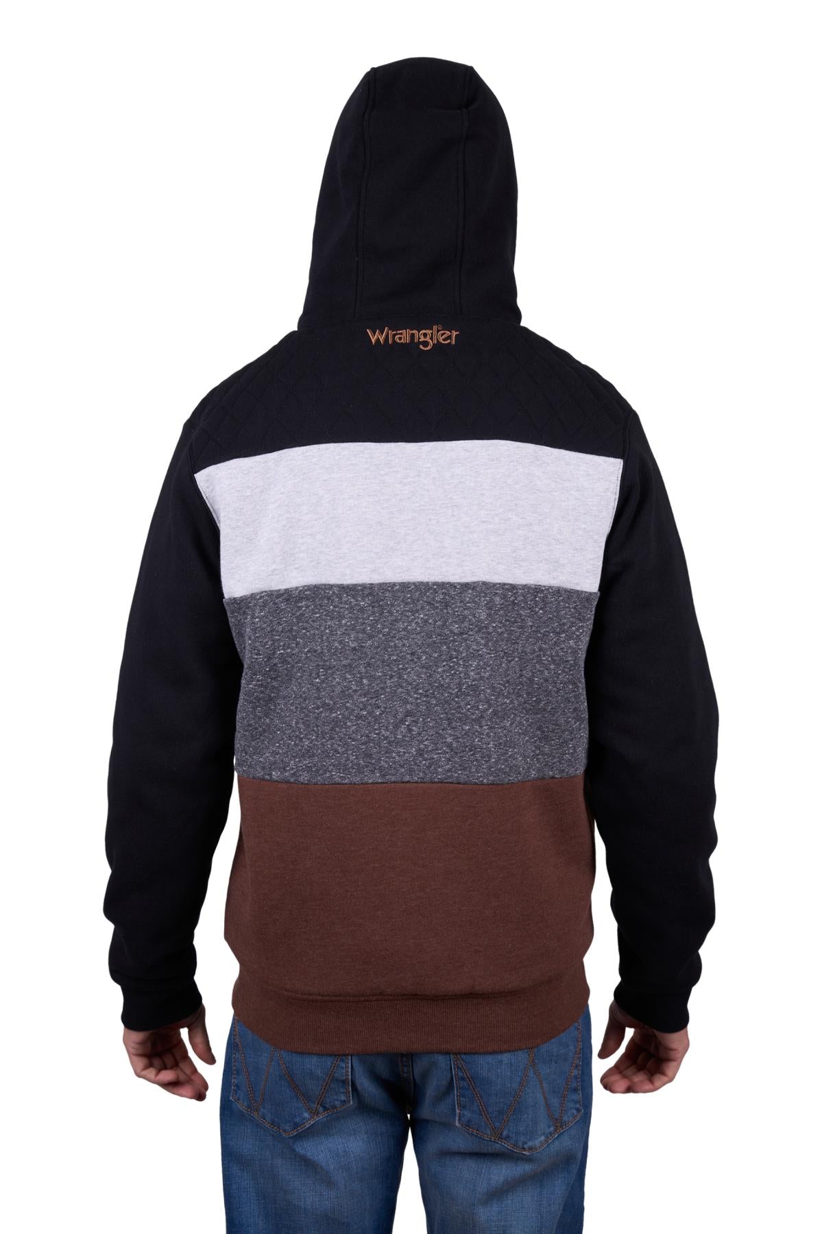 Wrangler Men’s Eric Zip Through Hoodie - Black/Multi