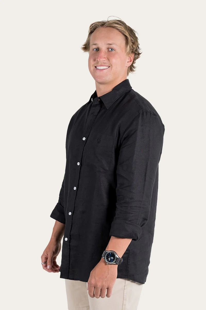 Ringers Western Men's Glenmorgan Relaxed Linen Dress Shirt