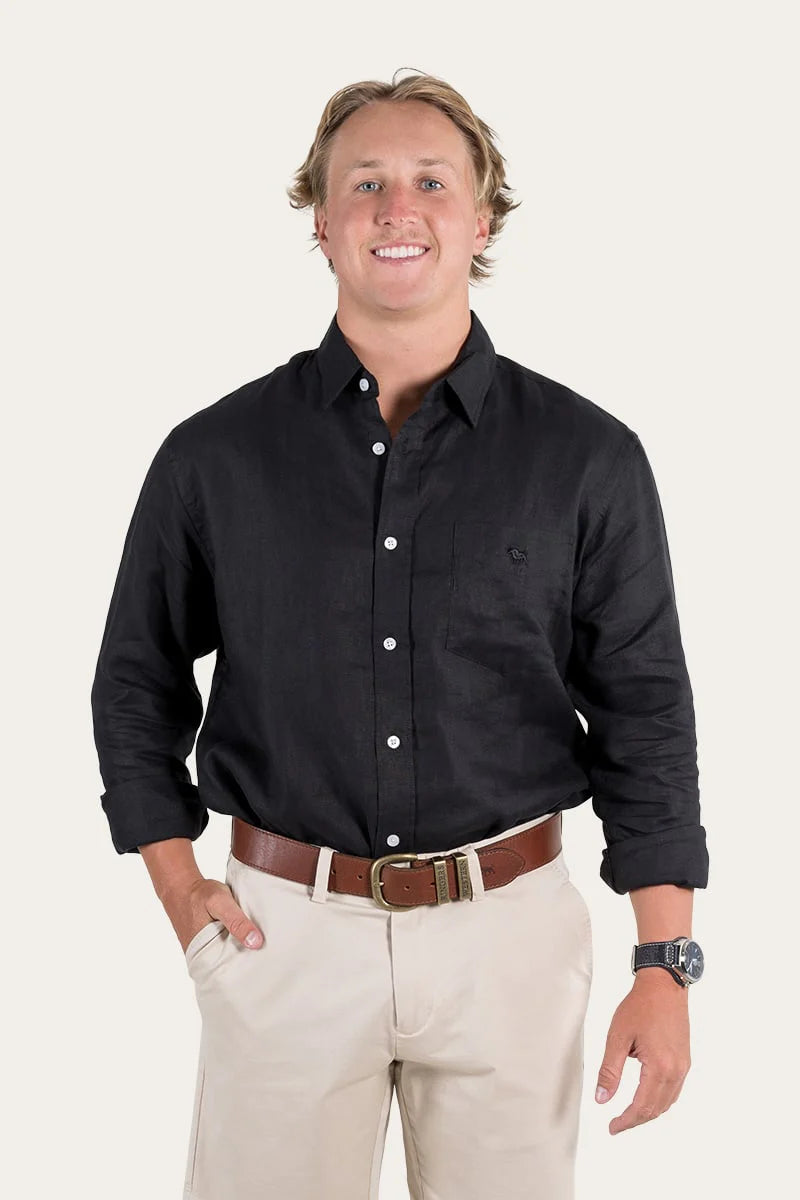 Ringers Western Men's Glenmorgan Relaxed Linen Dress Shirt