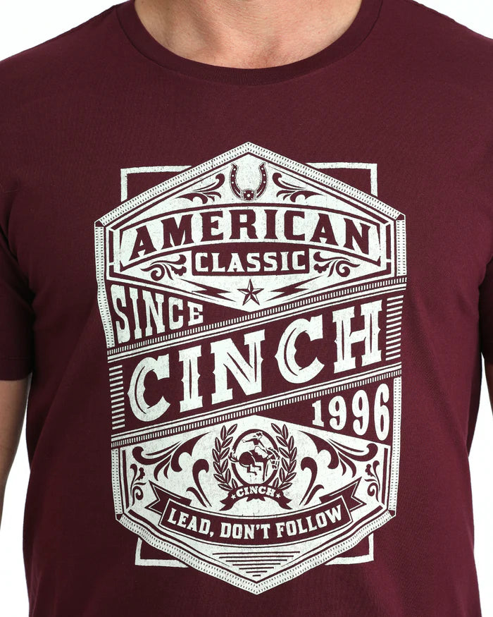 Cinch Men's Graphic Tee - Burgundy