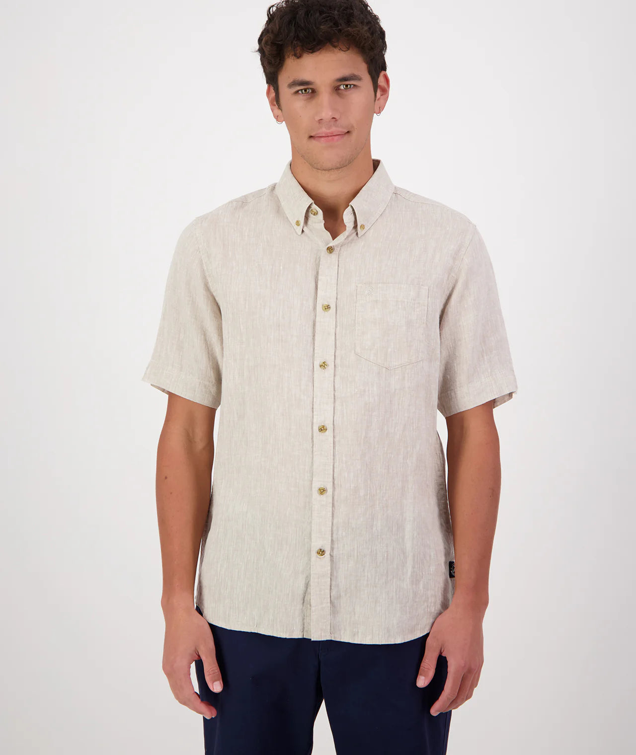 Swanndri Men's Humber Linen Short Sleeve Shirt - Mineral
