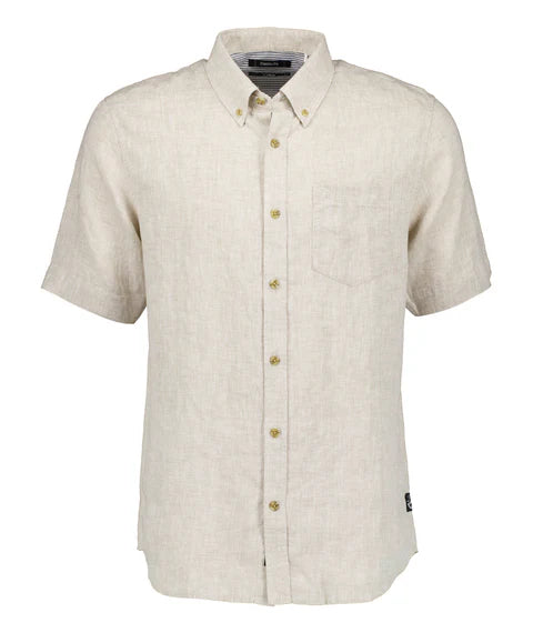 Swanndri Men's Humber Linen Short Sleeve Shirt - Mineral