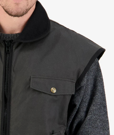 Swanndri Men's Levels Oilskin Vest with Cotton Lining - Brown