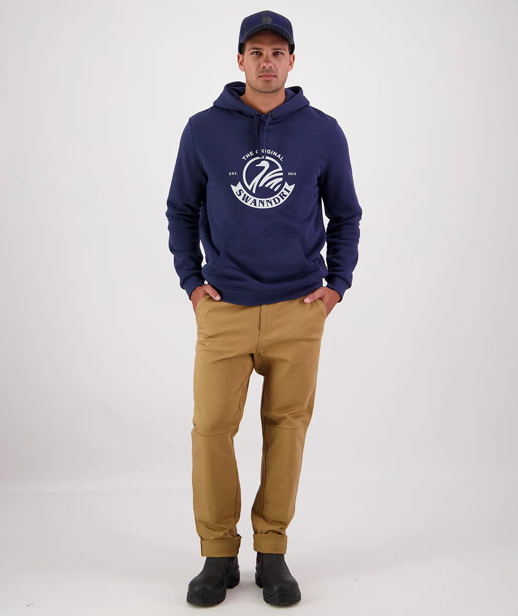 Swanndri Men's Original V2 Fleece Hoodie - Navy/Glacier Grey