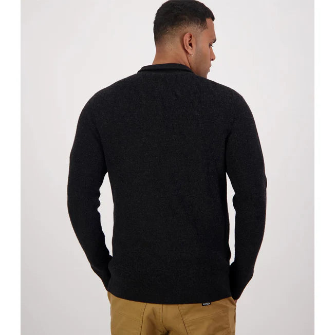 Swanndri Men's Otahu River 14 Zip Merino Knit - Black