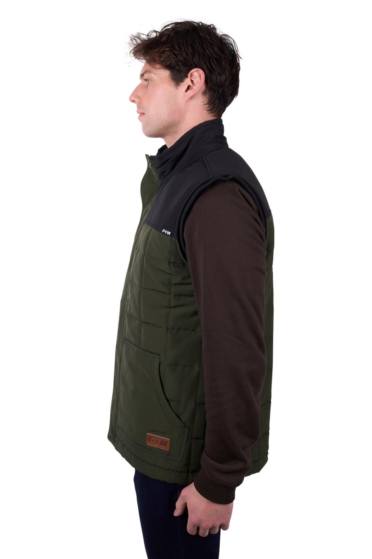 Pure Western Men’s Ralph Reversible Vest - Green/Black