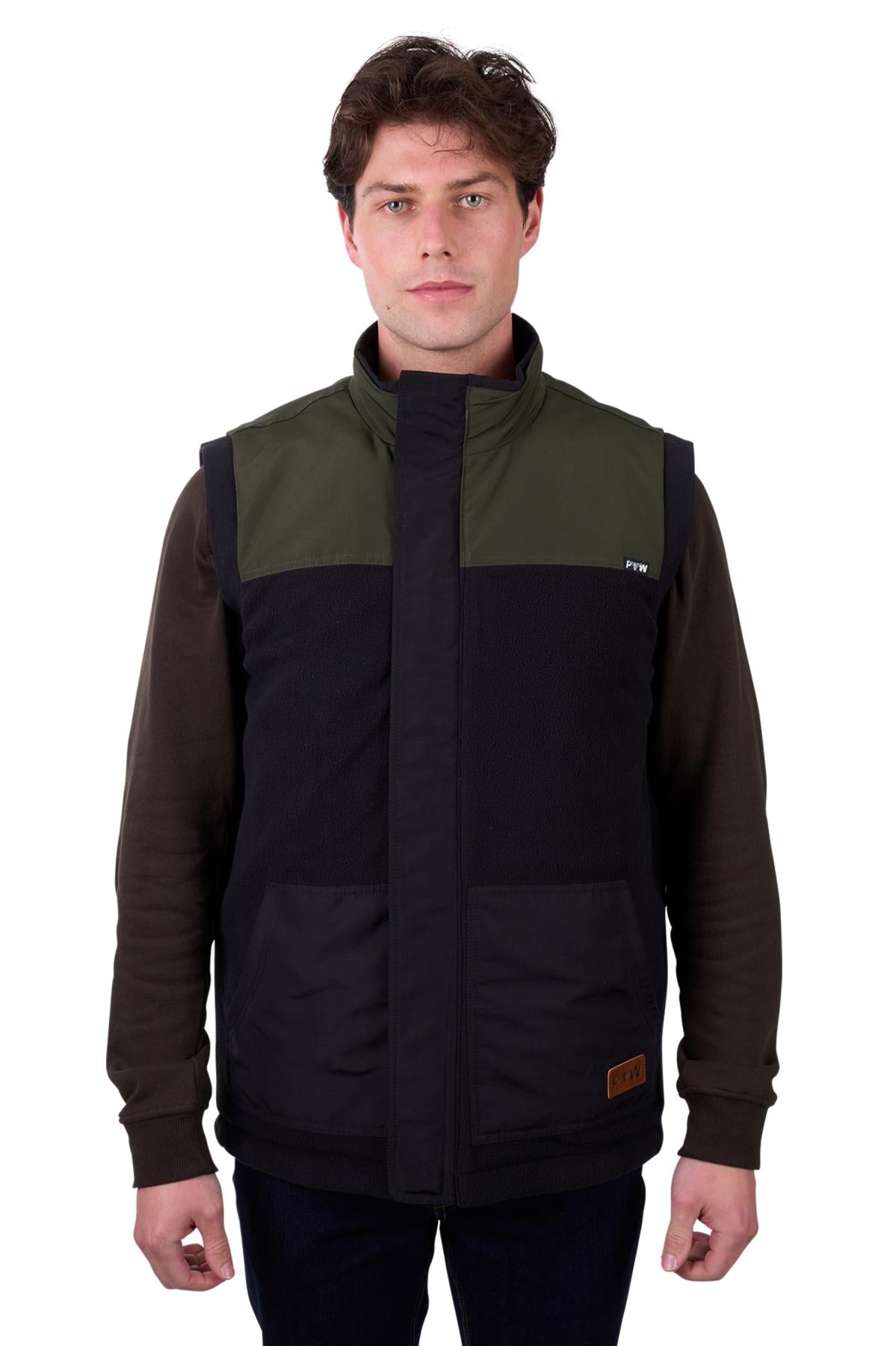 Pure Western Men’s Ralph Reversible Vest - Green/Black