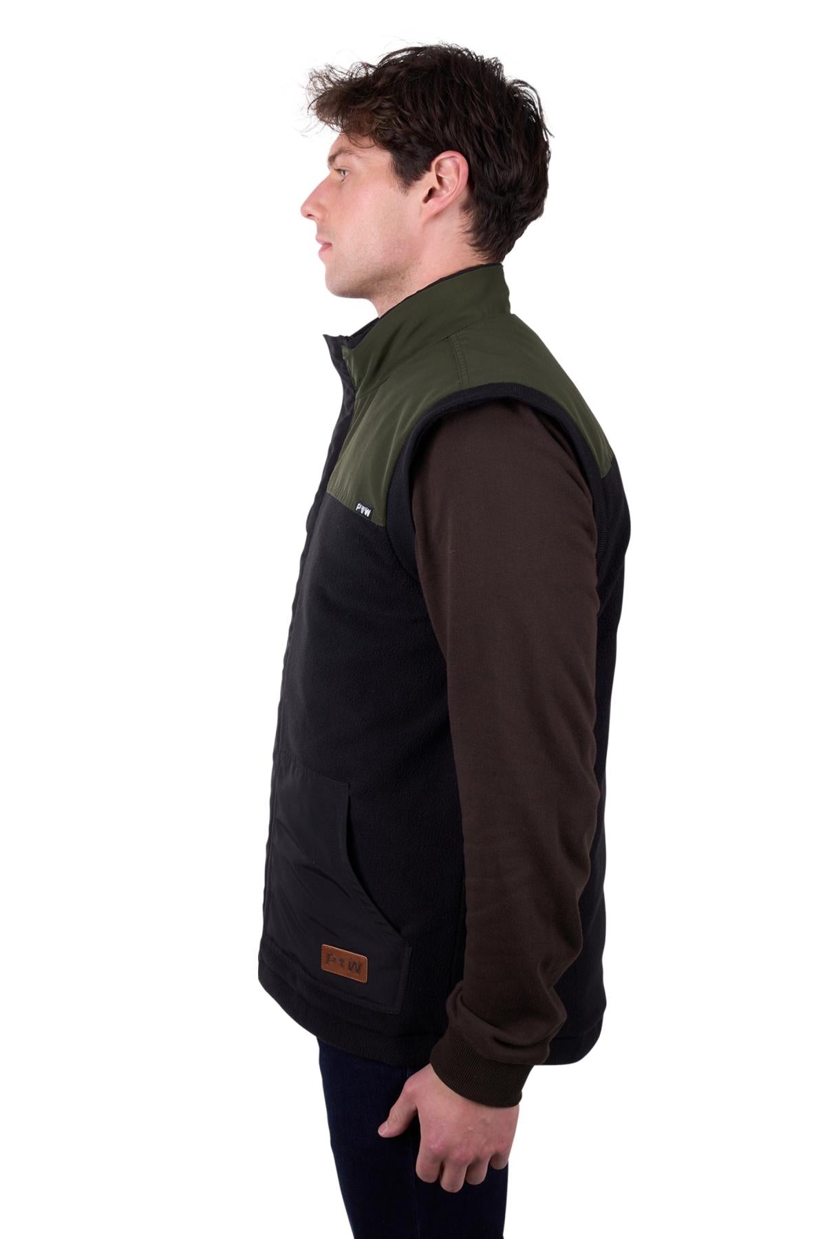 Pure Western Men’s Ralph Reversible Vest - Green/Black